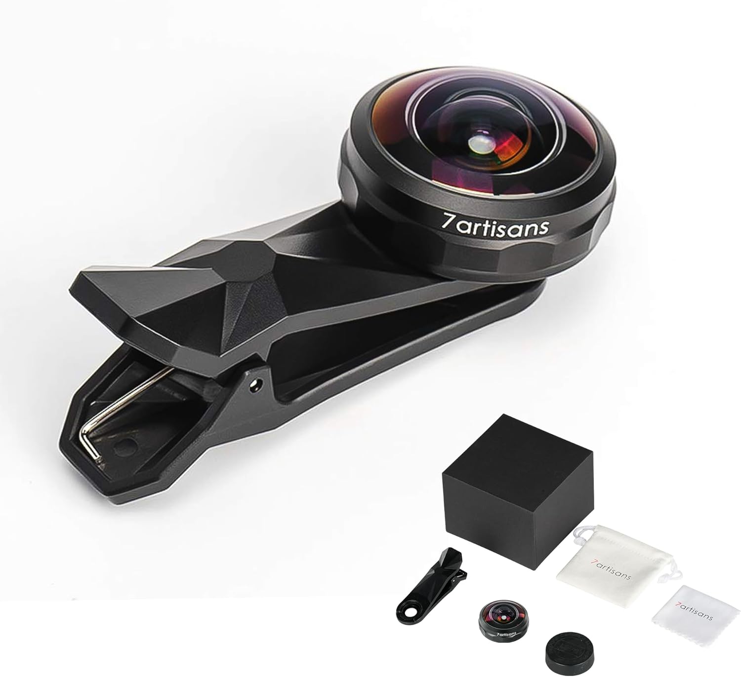 7artisans Mobile Phone Fisheye Lens Compatible for iPhone4/iPhone5/iPhone6/iPhone7/iPhone8/iPhoneX/iPhone11/iPhone12