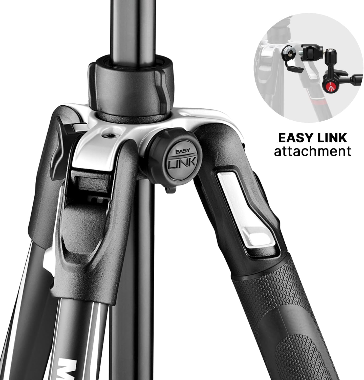 Manfrotto Befree Live 4-Section Carbon Fiber Video Tripod with Fluid Head, Black/Silver - Image 6