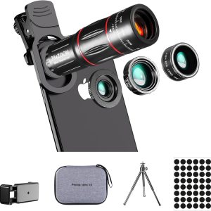 Phone Camera Lens Kit Wide Angle 0.6X Macro 20X Fisheye 198° for Most Smartphones