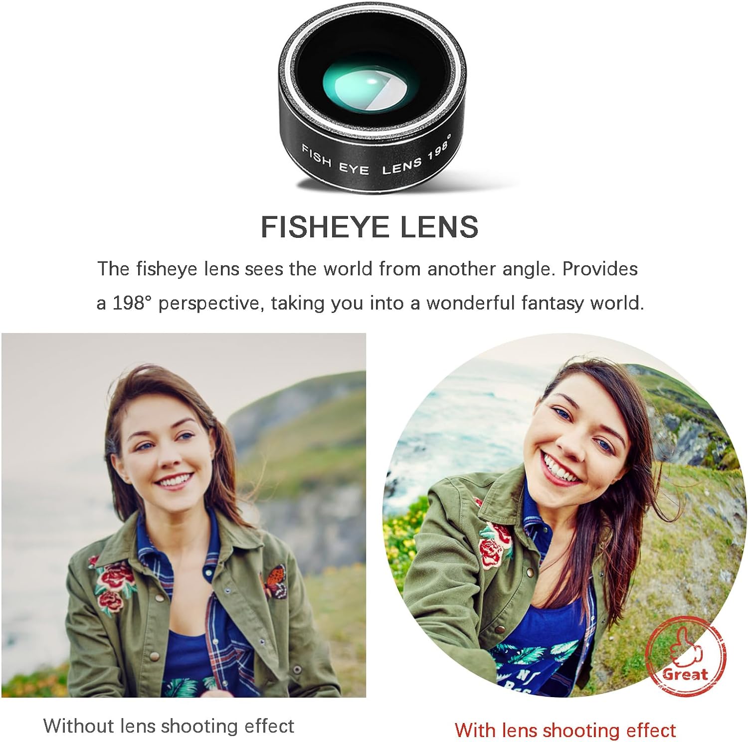 Phone Camera Lens Kit Wide Angle 0.6X Macro 20X Fisheye 198° for Most Smartphones - Image 6